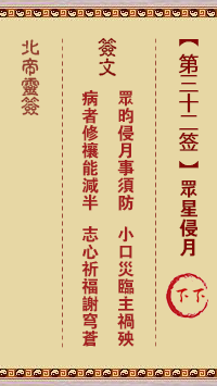 北帝灵签 第32签:众星侵月 下下